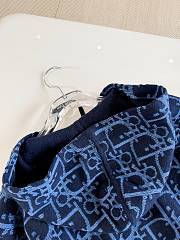 Colestore Dior Hooded Zipped Cardigan Navy Blue Dior Oblique Wool-Blend Jacquard  - 5