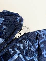 Colestore Dior Hooded Zipped Cardigan Navy Blue Dior Oblique Wool-Blend Jacquard  - 2