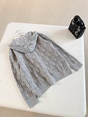 Colestore Dior Hooded Zipped Cardigan Gray Dior Oblique Wool-Blend Jacquard - 2