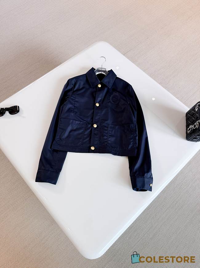 Colestore  Dior Médaillon Cropped Jacket Navy Blue Water-Resistant Cotton and Silk Gabardine - 1