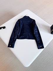 Colestore  Dior Médaillon Cropped Jacket Navy Blue Water-Resistant Cotton and Silk Gabardine - 5