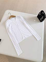 Colestore Dior Médaillon Embroidered Cardigan White Heart Motif Cotton-Blend Lace - 4