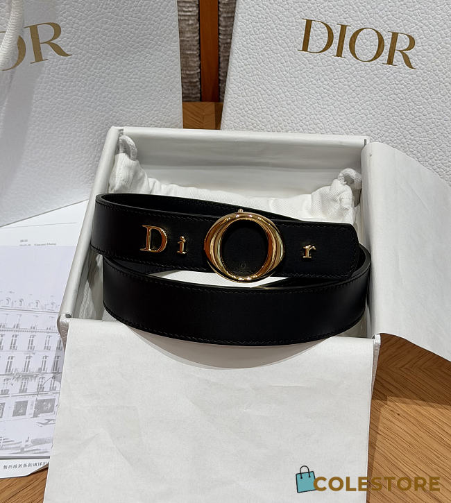 Colestore  Dior My Dior Belt Black Smooth Calfskin 30 MM - 1