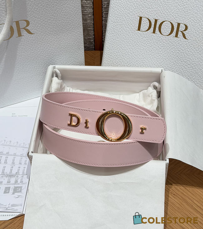 Colestore  Dior My Dior Belt Pink Smooth Calfskin 30 MM - 1