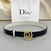 Colestore Dior Reversible Dior Oblique Belt Black and Craie Smooth Calfskin, 30 MM - 1
