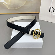 Colestore Dior Reversible Dior Oblique Belt Black and Craie Smooth Calfskin, 30 MM - 5