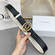Colestore Dior Reversible Dior Oblique Belt Black and Craie Smooth Calfskin, 30 MM - 4