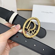 Colestore Dior Reversible Dior Oblique Belt Black and Craie Smooth Calfskin, 30 MM - 3