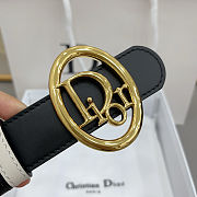 Colestore Dior Reversible Dior Oblique Belt Black and Craie Smooth Calfskin, 30 MM - 2