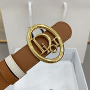 Colestore Dior Reversible Dior Oblique Belt Marron Bobby and Latte Smooth Calfskin, 30 MM - 2