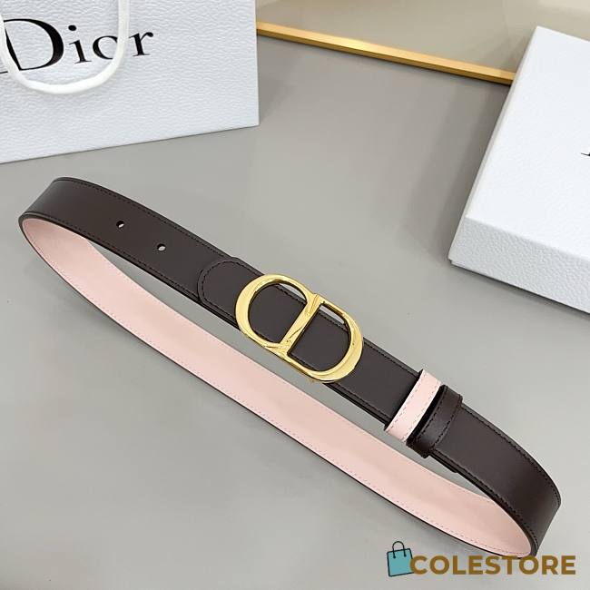 Colestore  Dior Reversible CD Icon Belt Brown and Pink Smooth Calfskin 20MM - 1