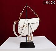 Colestore Dior Mini Saddle Bag with Strap Latte Grained Calfskin  19 x 15 x 6 cm - 1