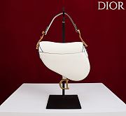 Colestore Dior Mini Saddle Bag with Strap Latte Grained Calfskin  19 x 15 x 6 cm - 6