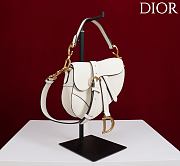 Colestore Dior Mini Saddle Bag with Strap Latte Grained Calfskin  19 x 15 x 6 cm - 5