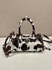 Colestore Prada Bonnie mini printed leather handbag White/Dark Brown 23.5 x 12 x 9cm - 1