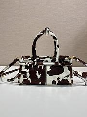 Colestore Prada Bonnie mini printed leather handbag White/Dark Brown 23.5 x 12 x 9cm - 3