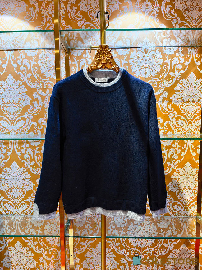 Colestore  Brunello Cucinelli Cashmere sweater for Man in Navy Blue - 1