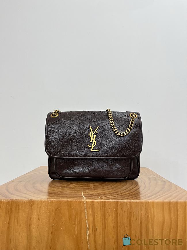 Colestore YSL Saint Laurent Niki medium in vintage leather Arabica 28x20.5x8.5cm - 1