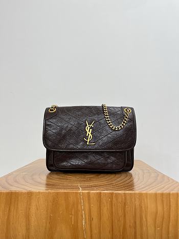 Colestore YSL Saint Laurent Niki medium in vintage leather Arabica 28x20.5x8.5cm