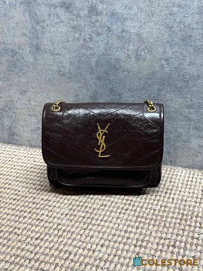 	 Colestore YSL Saint Laurent Niki Baby in vintage leather Arabica 21 x 16 x 7.5cm - 1