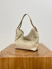 Colestore YSL  Saint Laurent HORTENSE small hobo in shiny leather in White 24.5 x 22.5 x 8.5 cm - 5