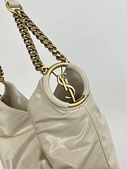 Colestore YSL  Saint Laurent HORTENSE small hobo in shiny leather in White 24.5 x 22.5 x 8.5 cm - 4