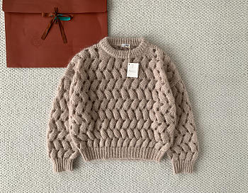 Colestore  Brunello Cucinelli Dazzling ZigZag Cables Jersey for Woman in Sand