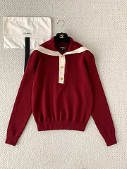 Colestore Chanel Fall Winter 2026 Pre-Collection   Cardigan - Wool, burgundy & white - 1