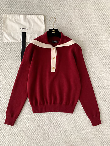 Colestore Chanel Fall Winter 2026 Pre-Collection   Cardigan - Wool, burgundy & white