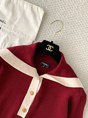 Colestore Chanel Fall Winter 2026 Pre-Collection   Cardigan - Wool, burgundy & white - 6