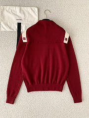 Colestore Chanel Fall Winter 2026 Pre-Collection   Cardigan - Wool, burgundy & white - 4
