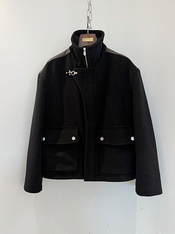 Colestore Hermes Leather Trim Wool Jacket Size 46-54