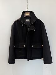 Colestore Hermes Leather Trim Wool Jacket Size 46-54 - 2