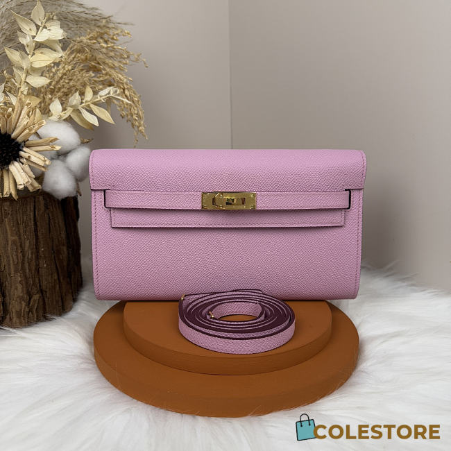 Colestore Hermes Mauve Sylvestre Epsom Kelly Woc Epsom Wallet Gold Hardware - 1