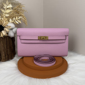 Colestore Hermes Mauve Sylvestre Epsom Kelly Woc Epsom Wallet Gold Hardware