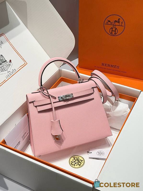Colestore Hermes Kelly 25  Rose Sakura Palladium Hardware Epsom Leather 25cm - 1