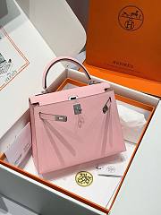 Colestore Hermes Kelly 25  Rose Sakura Palladium Hardware Epsom Leather 25cm - 5
