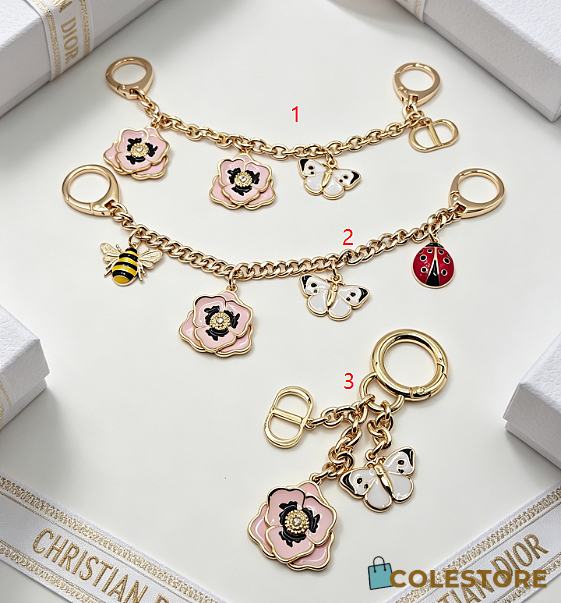 Colestore Dior Jardin d'Atelier Dior Bag Charm Pale Gold-Finish Metal and Multicolor Lacquer - 1