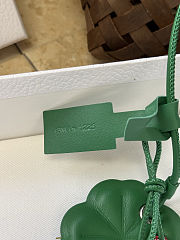 Colestore Dior Clover Bag Charm Clover Lucky Green Calfskin, Silver-Finish Metal and Red and Black Lacquer - 6