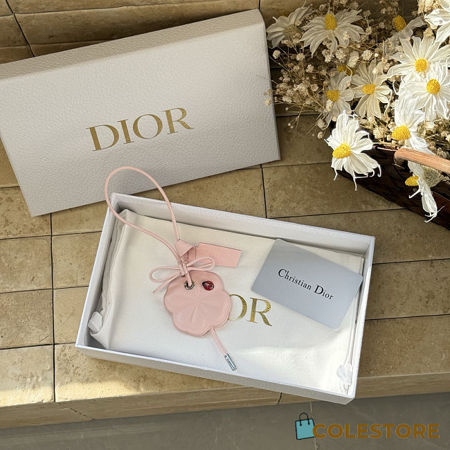 Colestore Dior Clover Bag Charm Pink Calfskin, Silver-Finish Metal and Red and Black Lacquer - 1