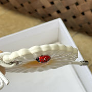 Colestore Dior Daisy Bag Charm Yellow and White Calfskin, Silver-Finish Metal and Red and Black Lacquer - 6
