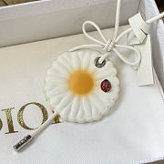Colestore Dior Daisy Bag Charm Yellow and White Calfskin, Silver-Finish Metal and Red and Black Lacquer - 5