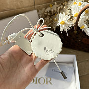 Colestore Dior Daisy Bag Charm Yellow and White Calfskin, Silver-Finish Metal and Red and Black Lacquer - 3