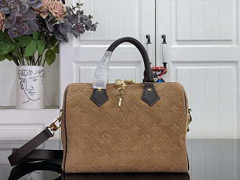 Colestore  Louis Vuitton Speedy Bandoulière 25 Beige Trench Embossed calfskin suede leather 25 x 19 x 15 cm