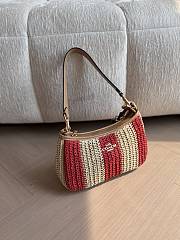 Colestore Coach Teri Shoulder Bag With Stripes And Charm Im/Red/Tan 24x15.2x7.6cm - 1