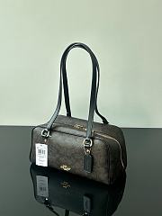 Colestore  Coach Sydney Shoulder Bag In Signature Canvas Gold/Walnut/Black 28x14x14cm - 1