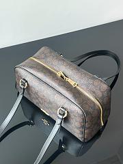 Colestore  Coach Sydney Shoulder Bag In Signature Canvas Gold/Walnut/Black 28x14x14cm - 3