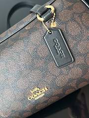 Colestore  Coach Sydney Shoulder Bag In Signature Canvas Gold/Walnut/Black 28x14x14cm - 2