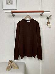 Colestore Brunello Cucinelli Classic Cable Knit Crewneck Sweater Brown - 1