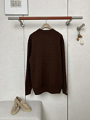 Colestore Brunello Cucinelli Classic Cable Knit Crewneck Sweater Brown - 4